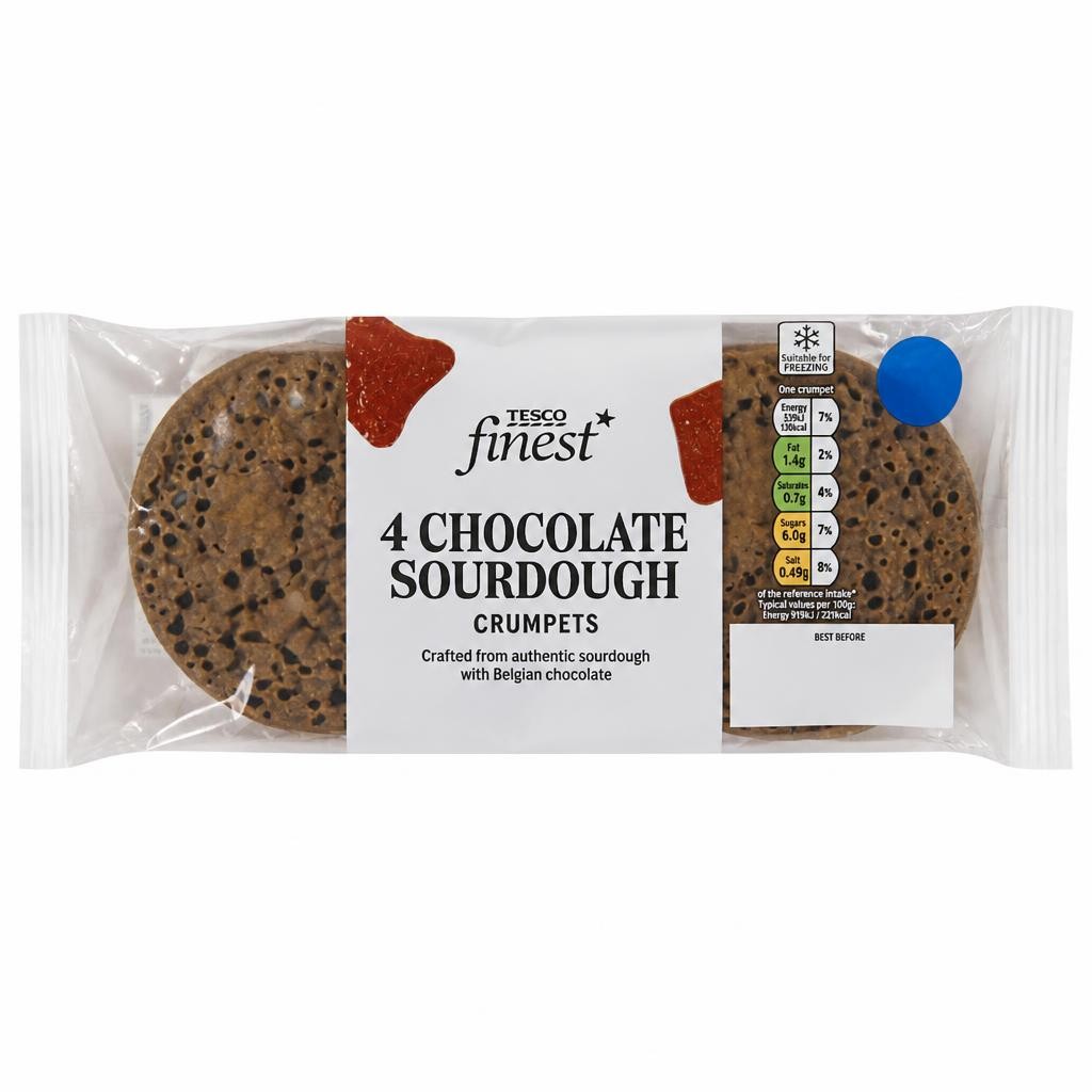 Tesco Finest 4 Real Sourdough Chocolate Crumpets