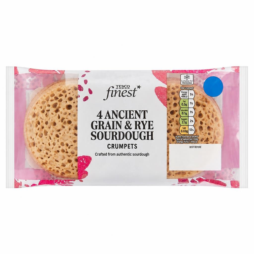 Tesco Finest 4 Ancient Grain & Rye Sourdough Crumpets