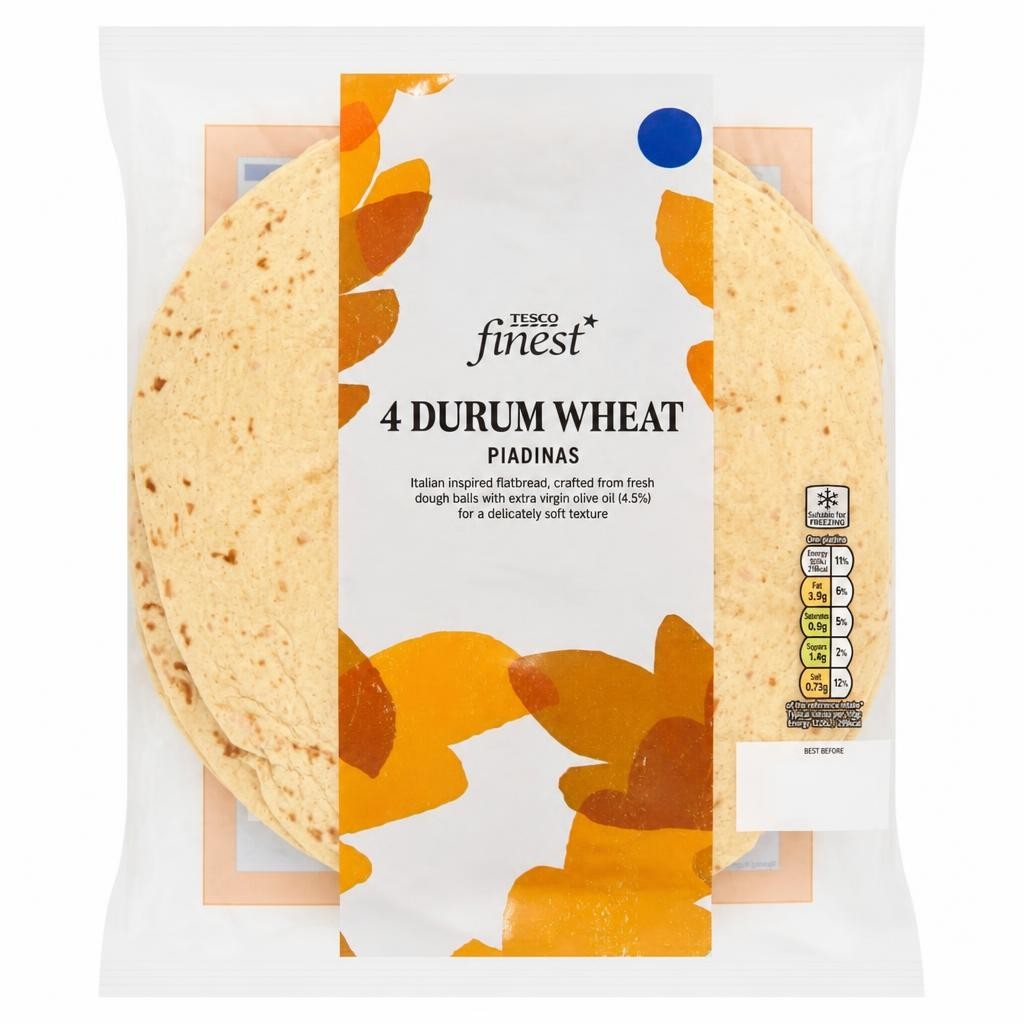 Tesco Finest 4 Durum Wheat Piadinas 300g