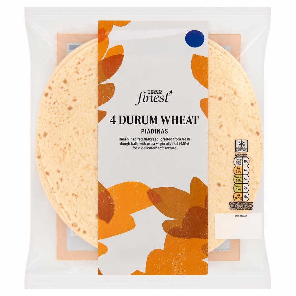 Tesco Finest 4 Durum Wheat Piadinas 300g