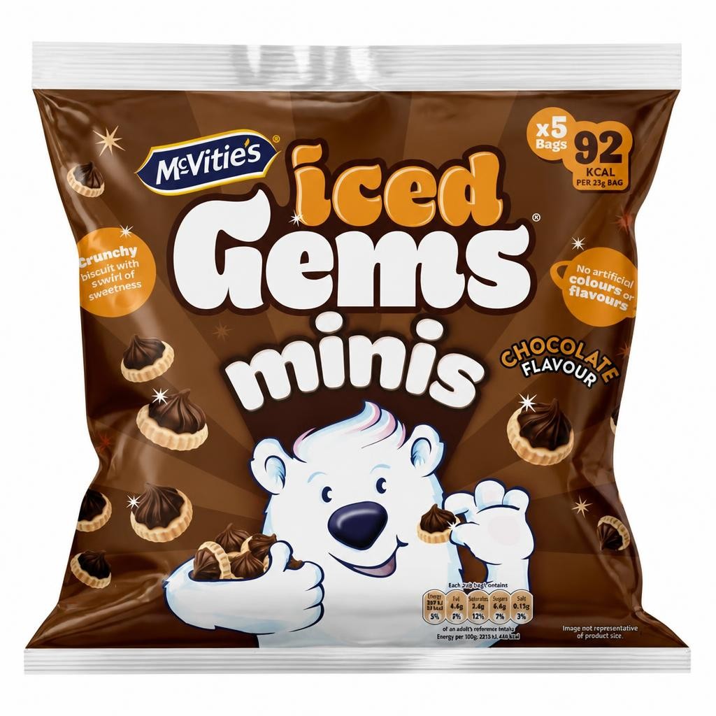 McVitie's 5 x 23g Iced Gems Chocolate Flavour Multipack Biscuits