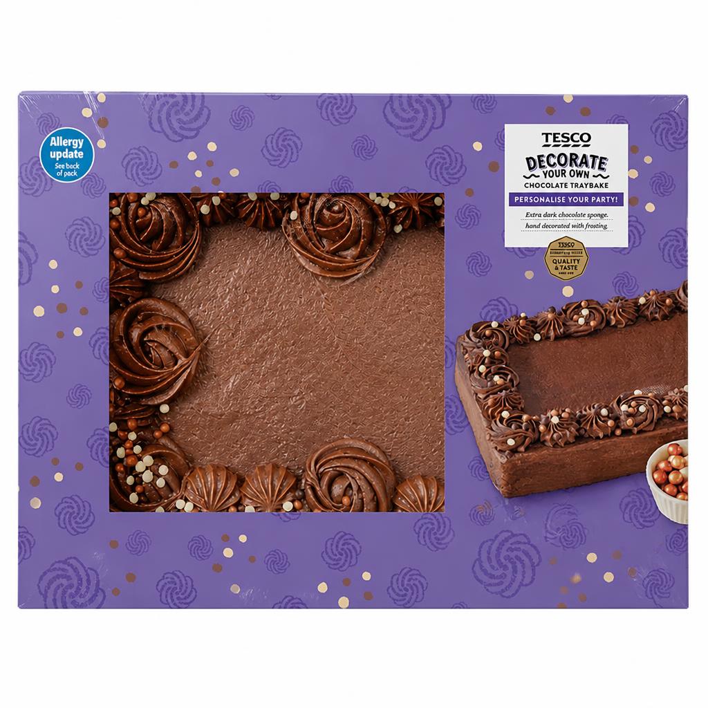 Tesco Decorate Your Own Chocolate Traybake Cake