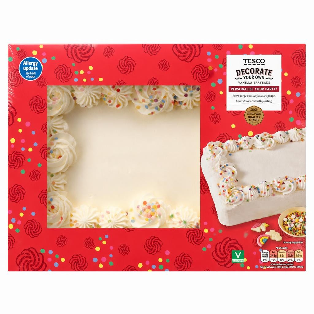 Tesco Decorate your own Vanilla Traybake cake