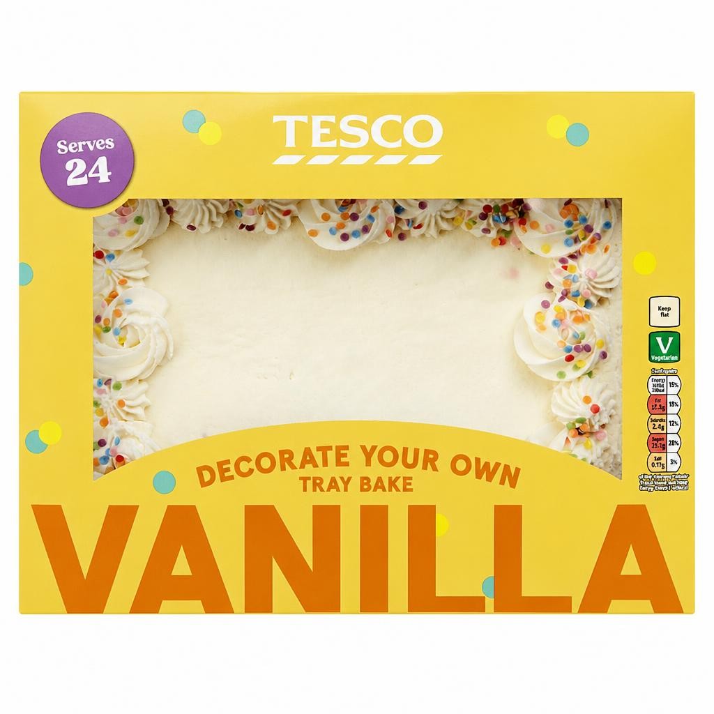 Tesco Decorate your own Vanilla Traybake cake