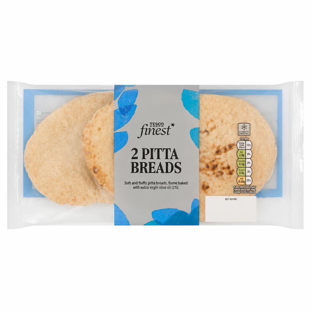 Tesco Finest 2 Large White Pittas