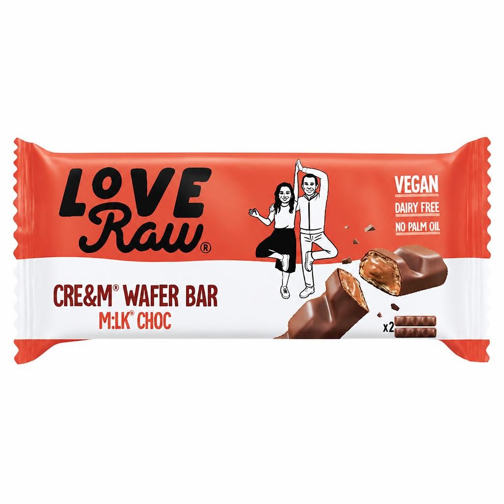 Love Raw Vegan Milk Choc Cream Wafer Bar 43g
