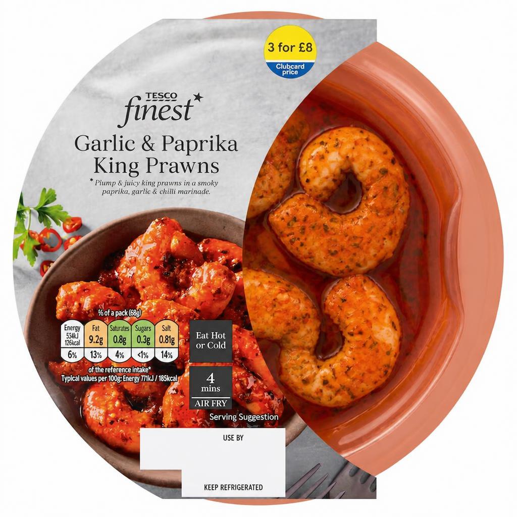 Tesco Finest King Prawns with Garlic & Paprika 135g