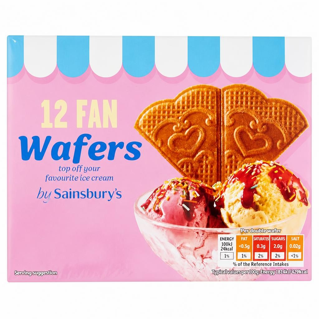 Sainsbury's Fan Wafers x12