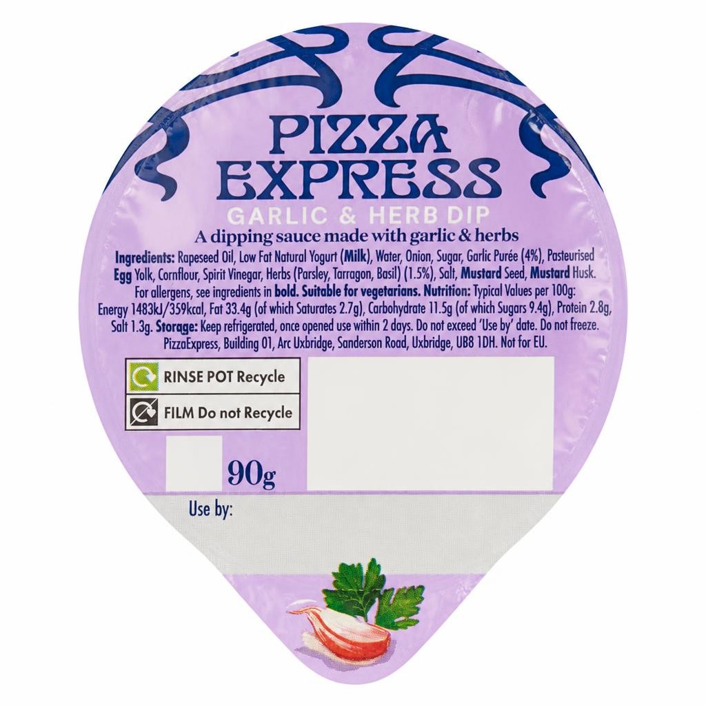 Pizza Express Garlic & Herb Dip 90g