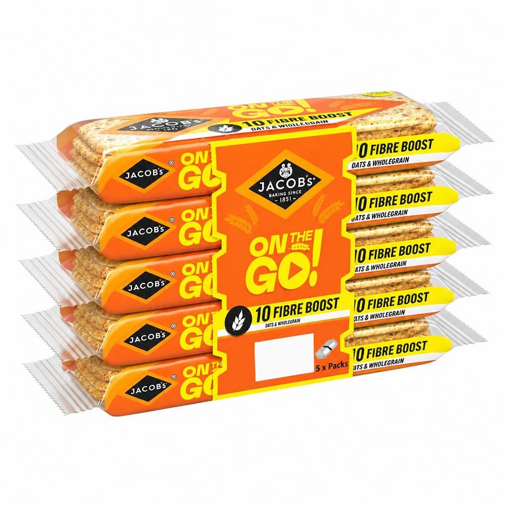 Jacob's On the Go 5 x 46g Fibre Boost Oats & Wholegrain Crackers