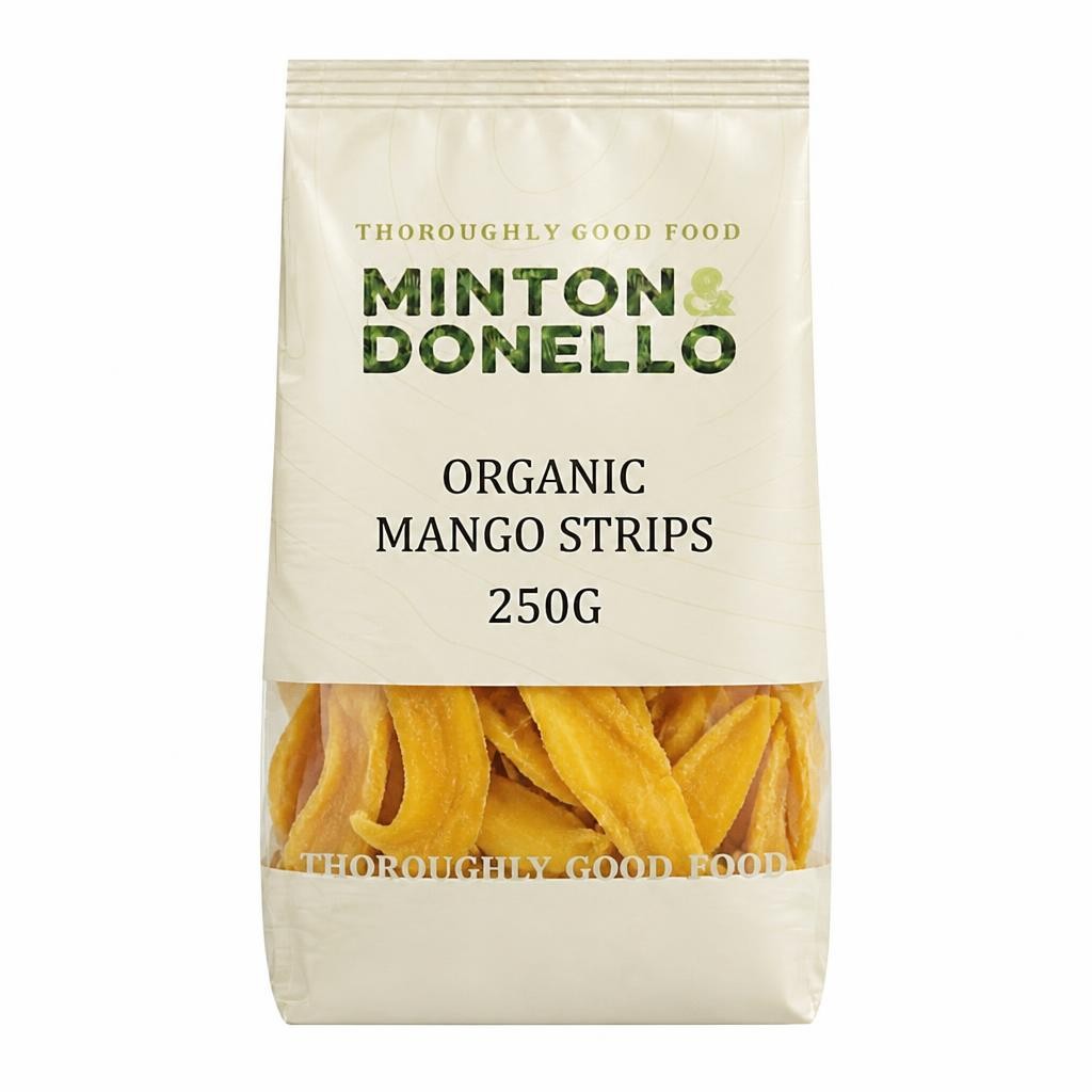 Minton & Donello Organic Dried Mango Strips 6 x 250g
