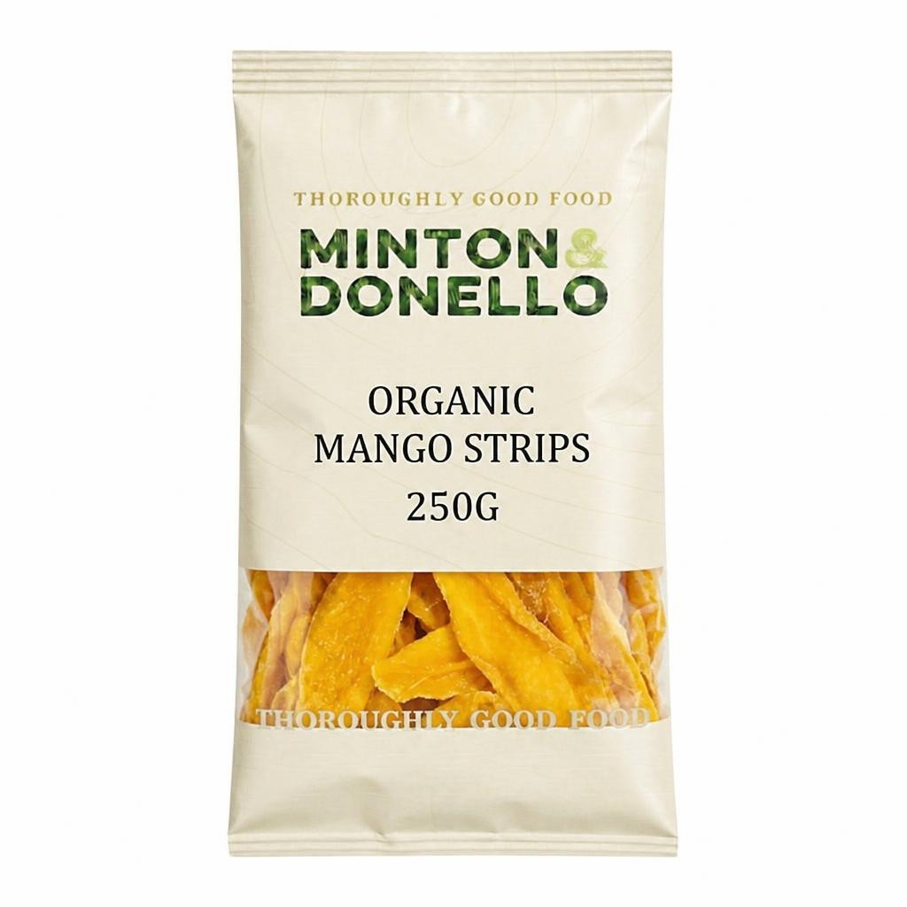 Minton & Donello Organic Dried Mango Strips 6 x 250g