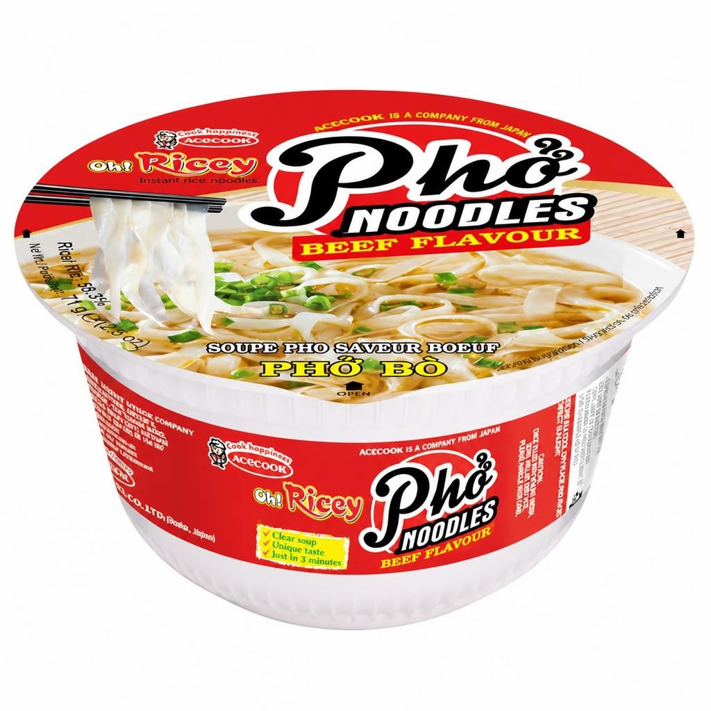 Oh! Ricey 71g Beef Flavour Pho Noodles