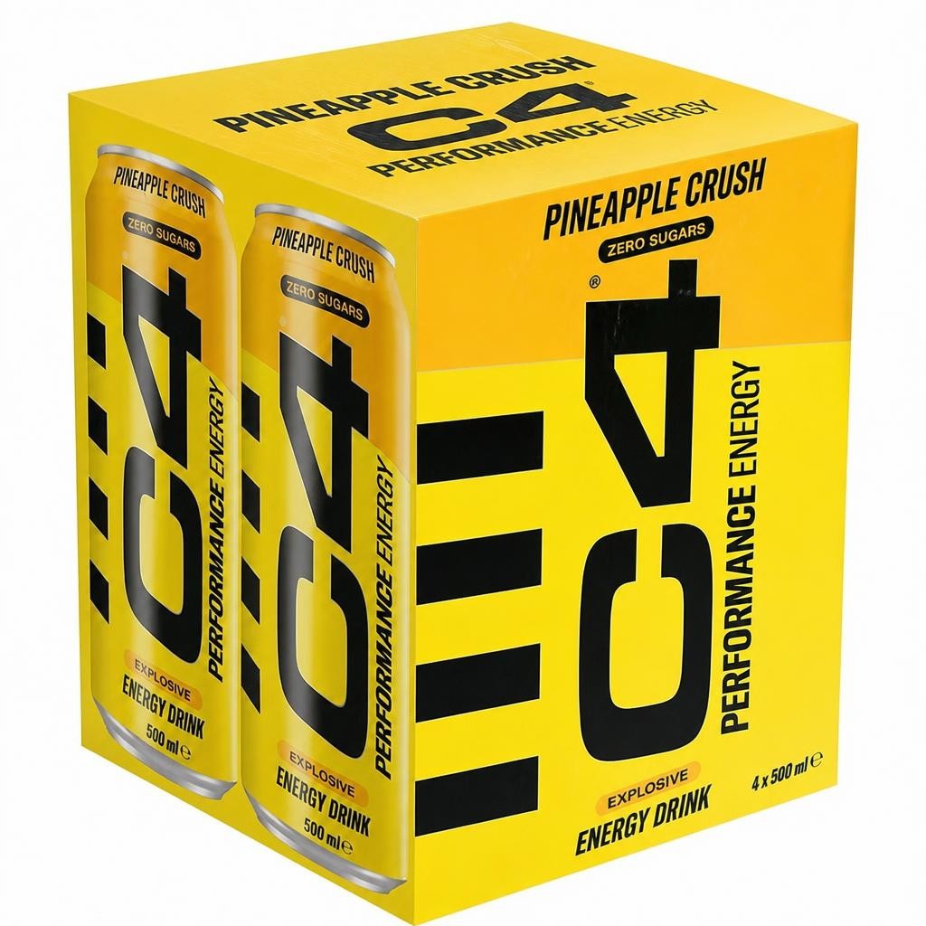 C4 4 x 500ml Performance Energy Pineapple Head Energy Drink