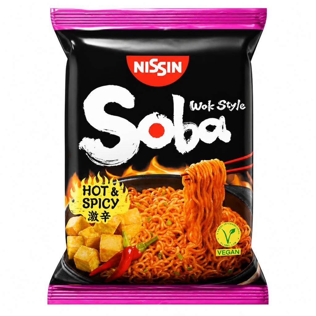 Nissin Wok Style Soba Instant Noodles - Hot & Spicy 111g
