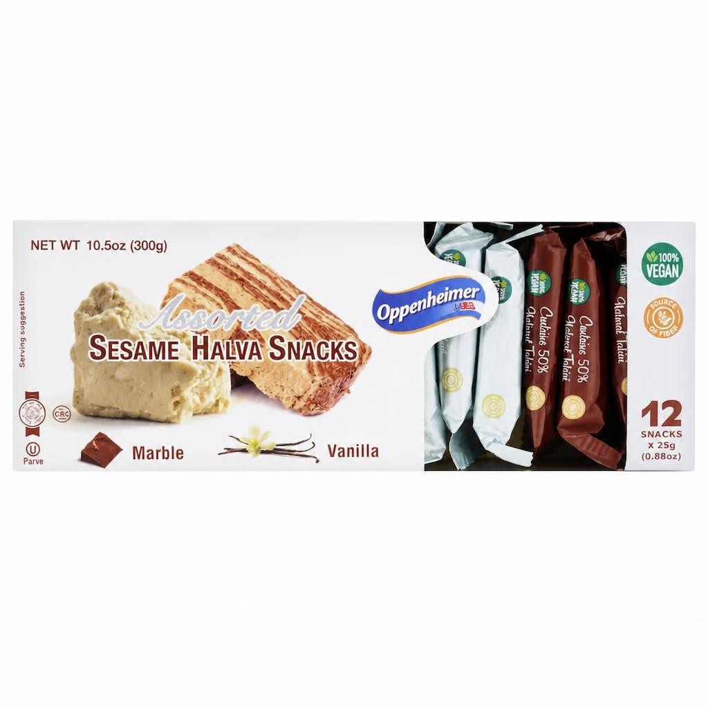 Oppenheimer Assorted Sesame Halva Snacks 12 x 25g