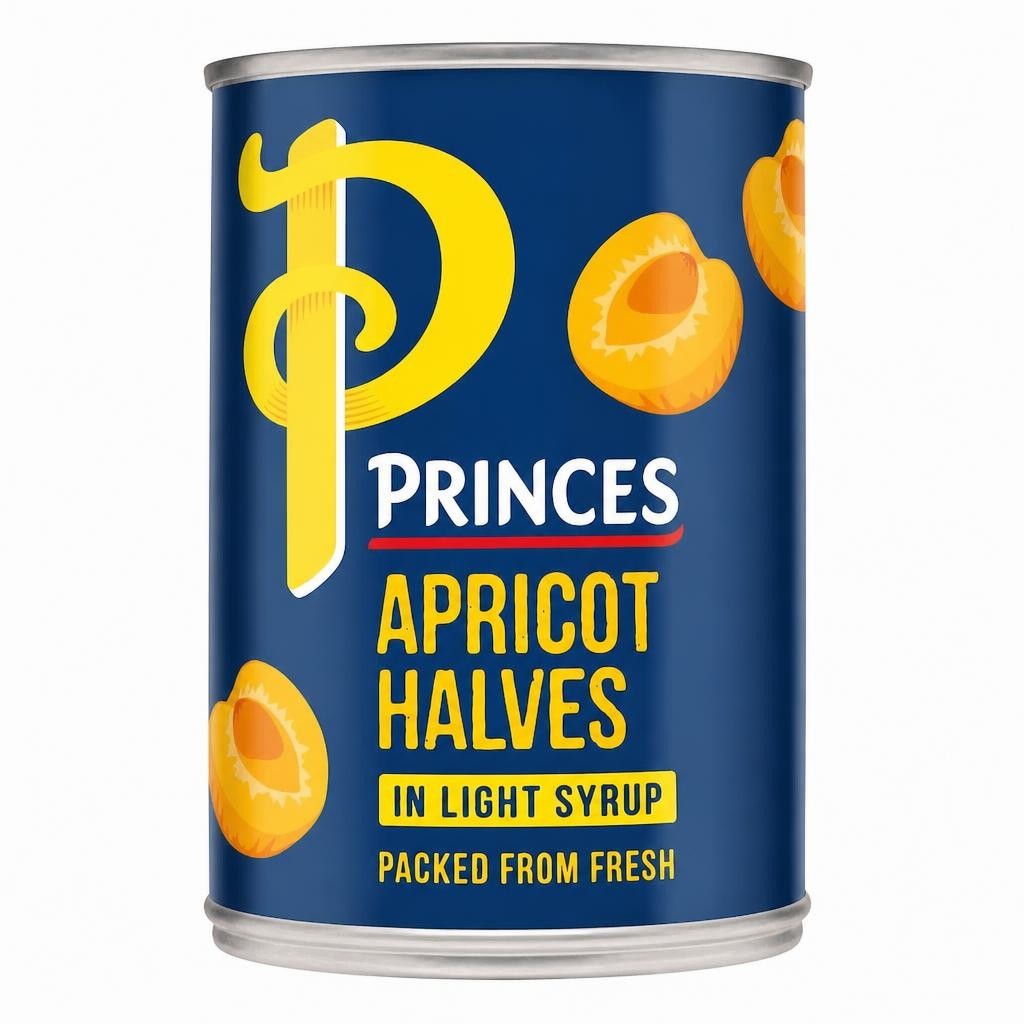 PRINCES APRICOT HALVES IN LIGHT SYRUP 410G