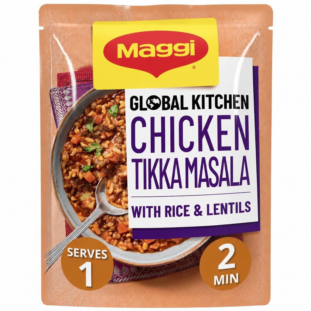 Maggi Global Kitchen Chicken Tikka Masala with Rice and Lentils Ready Meal 260g