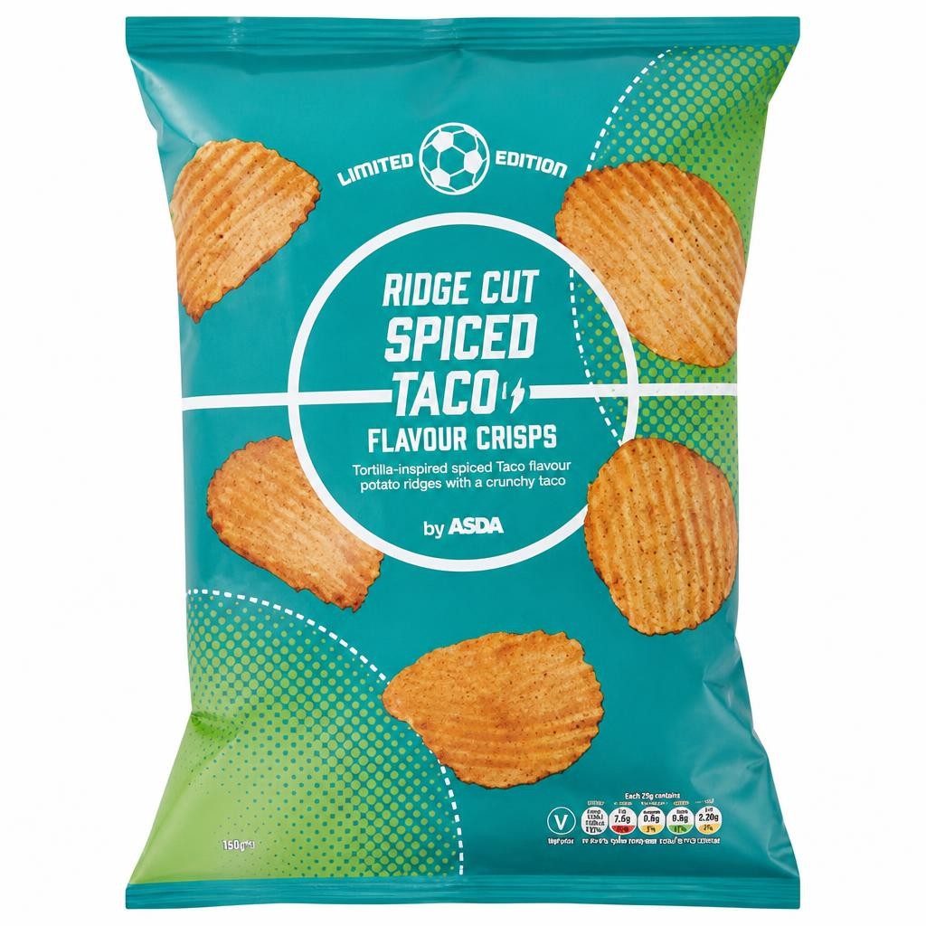 ASDA Limited Edition Ridge Cut Spiced Taco Flavour Crisps 150g