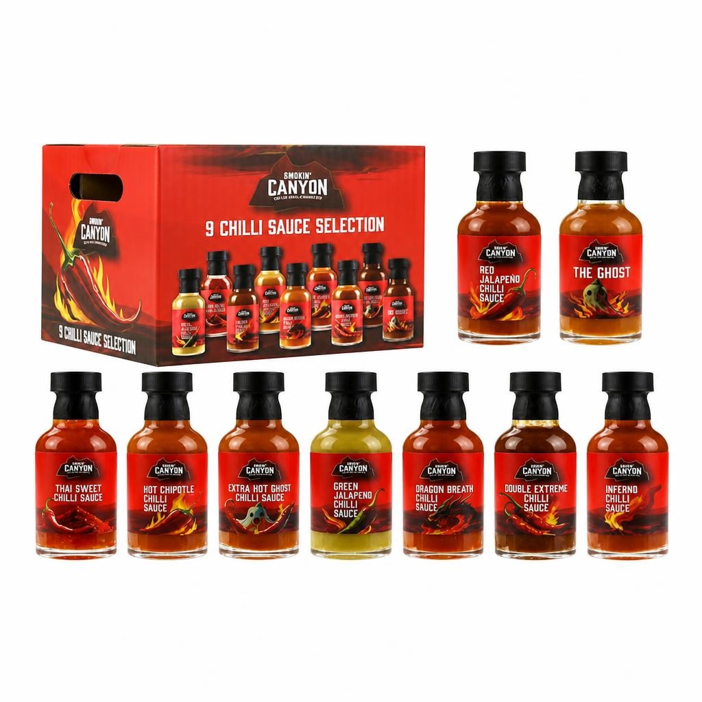 9 Hot Sauce Gift Set Selection Pack