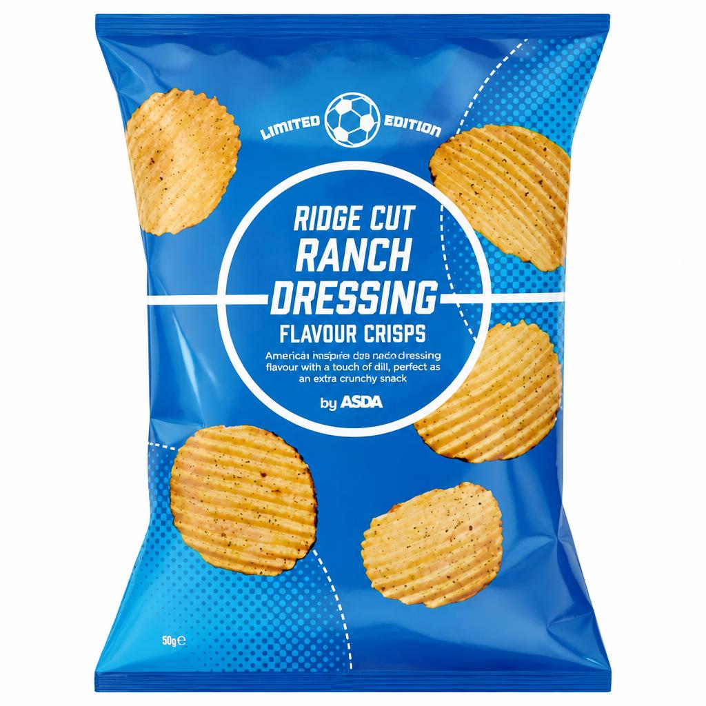 ASDA Limited Edition Ridge Cut Ranch Dressing Flavour Crisps 150g