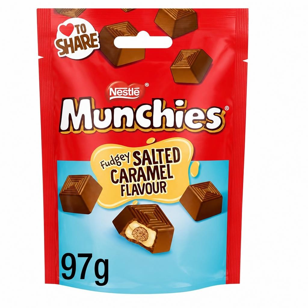 Munchies 97g Fudgey Salted Caramel Flavour Small Pouch