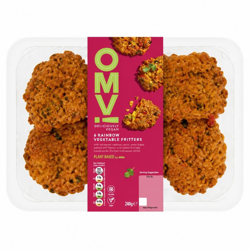 Plant Based by ASDA OMV! 6 Rainbow Vegetable Fritters 240g