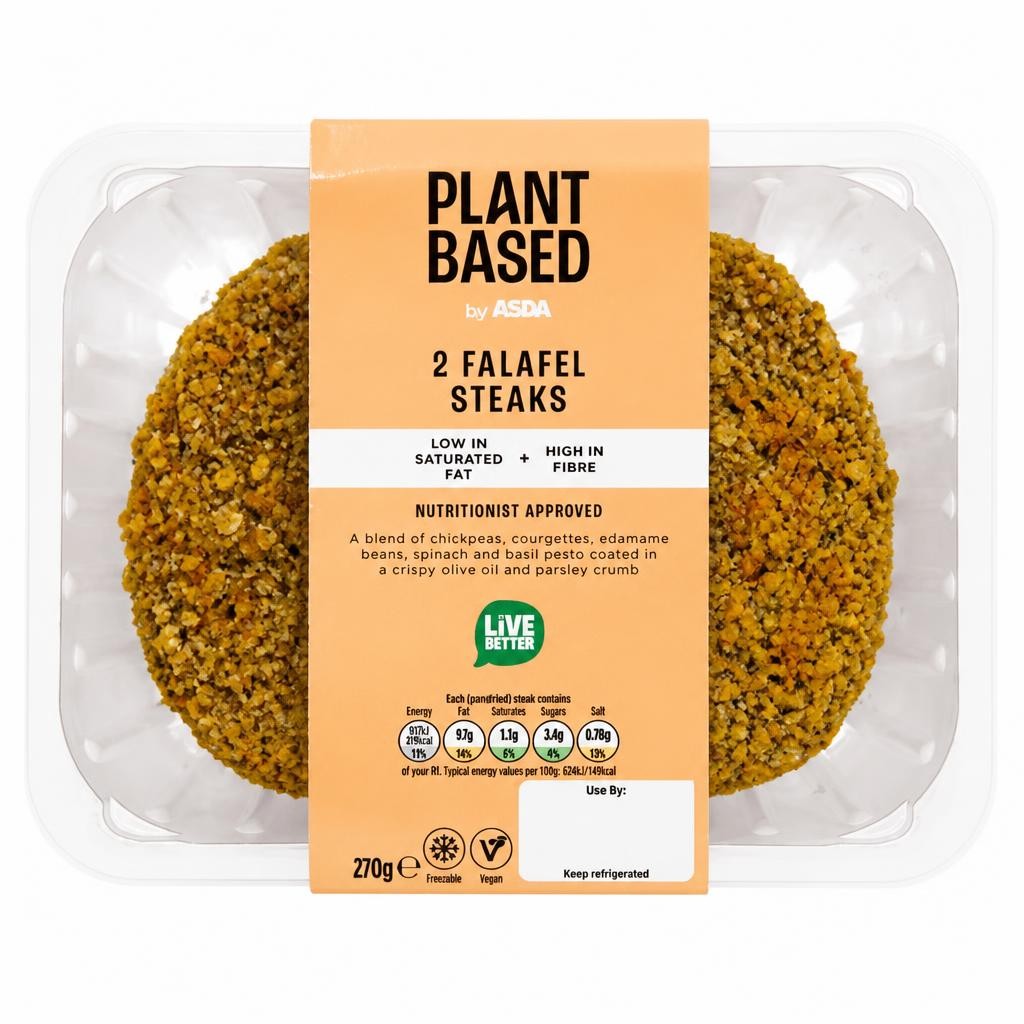 ASDA Plant Based by  2 Falafel Steaks 270g