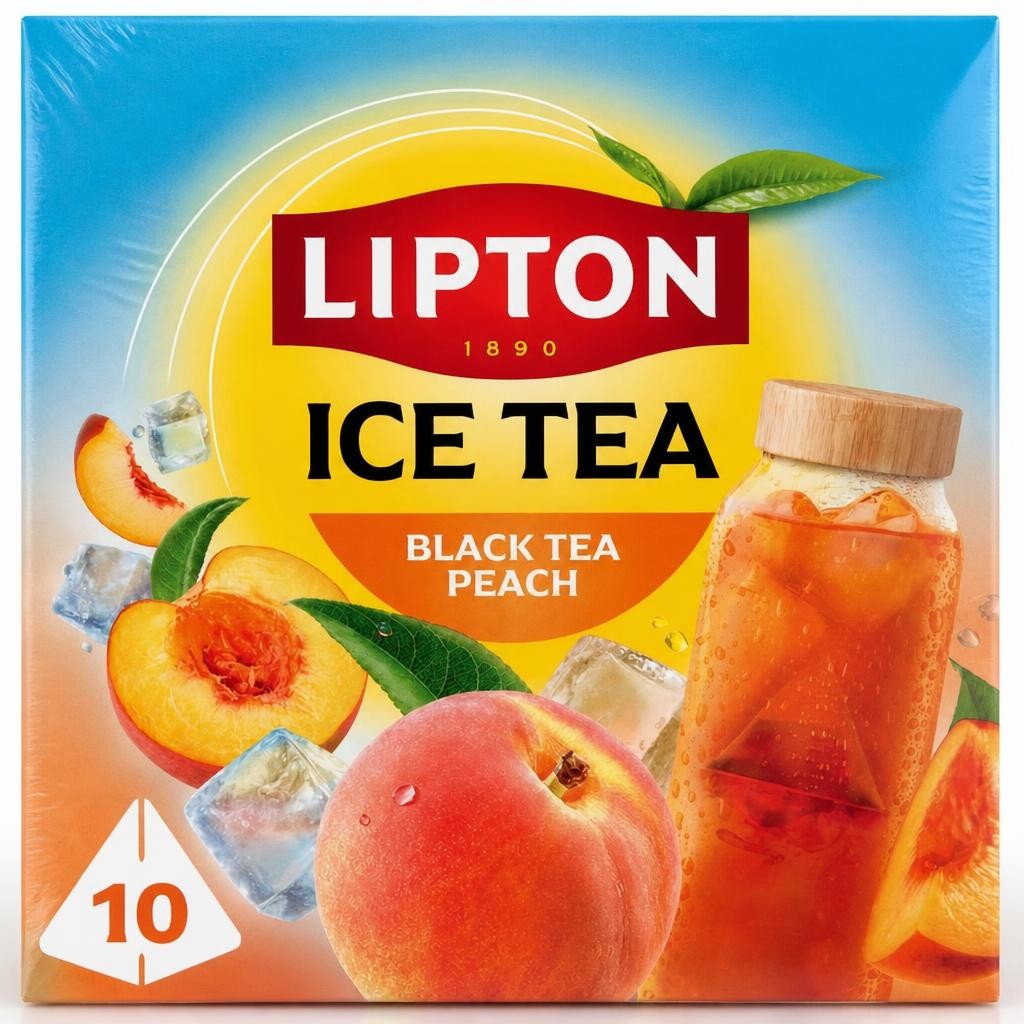 Lipton Black Tea 10 x 3.5g Peach Pyramid Ice Tea Bags