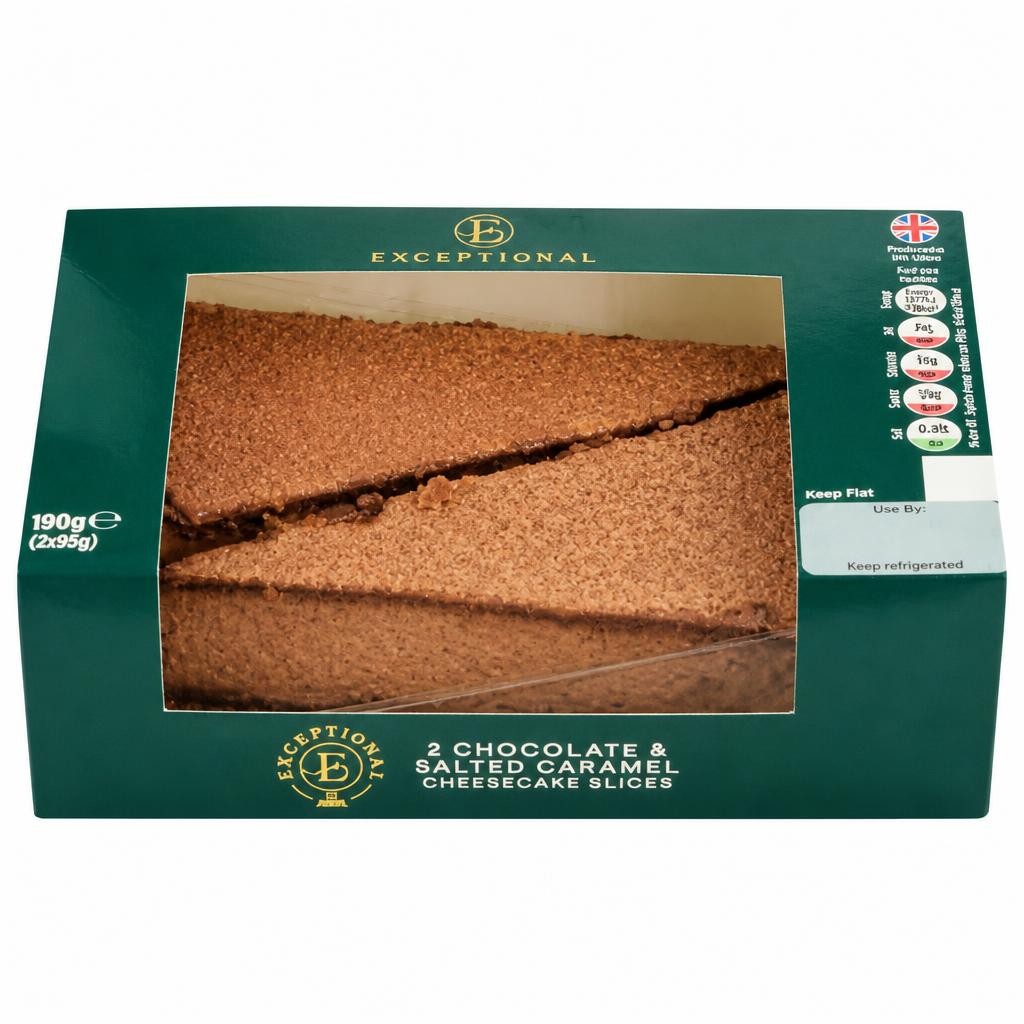 Exceptional by ASDA Exceptional by  Chocolate & Salted Caramel Cheesecake Slices 190g (2 x 95g)