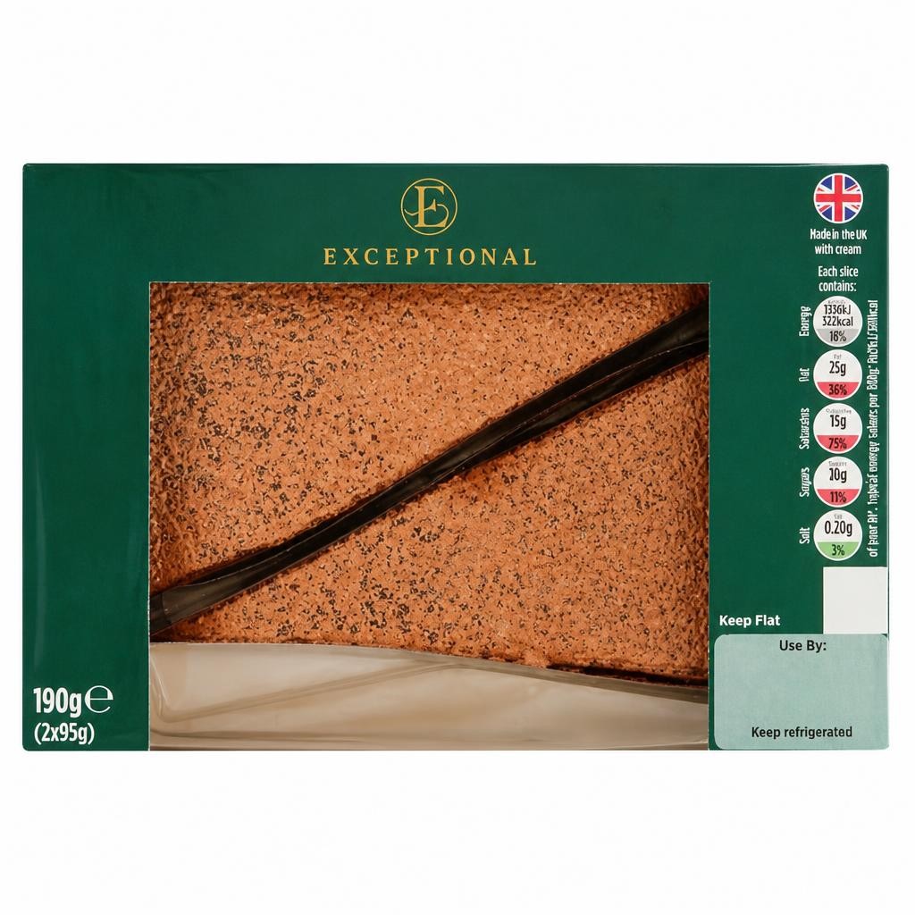 Exceptional by ASDA Exceptional by  Chocolate & Salted Caramel Cheesecake Slices 190g (2 x 95g)