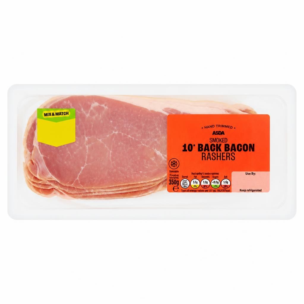 ASDA 10 Smoked Back Bacon Rashers 310g