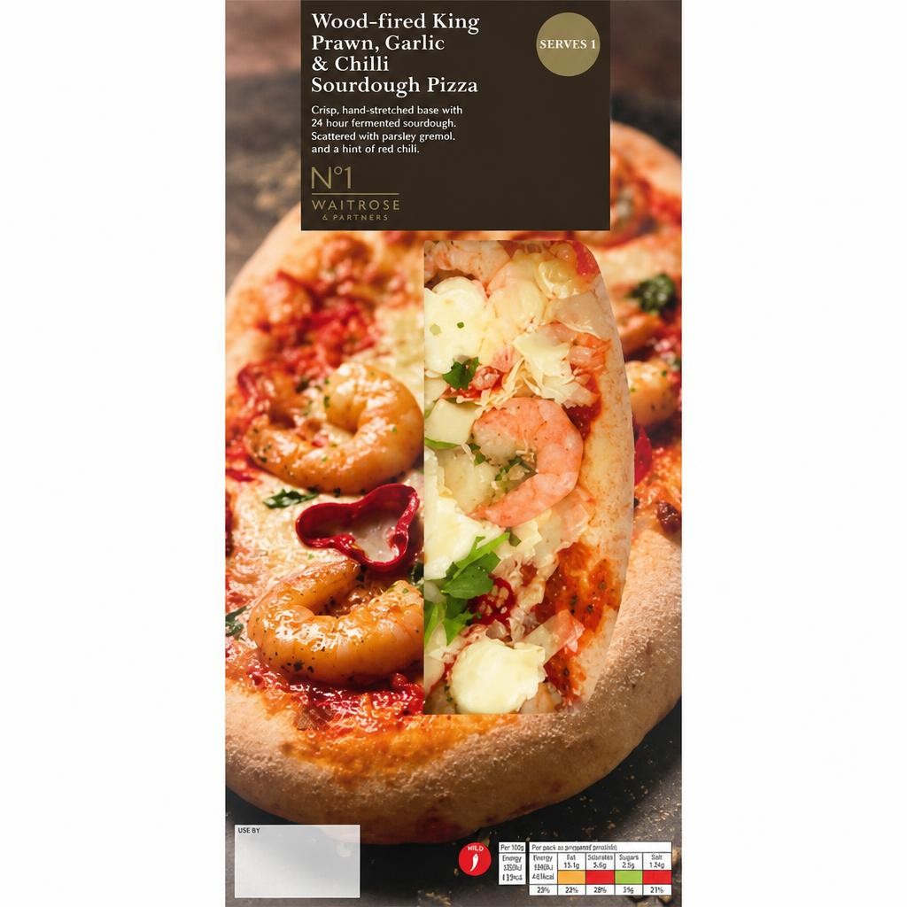 No. 1 Wood-Fired King Prawn, Garlic & Chilli Pizza