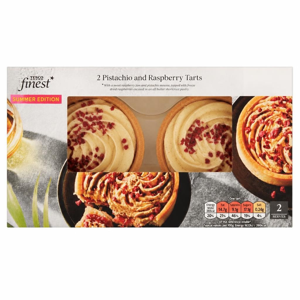 Tesco Finest Pistachio and Raspberry Tart