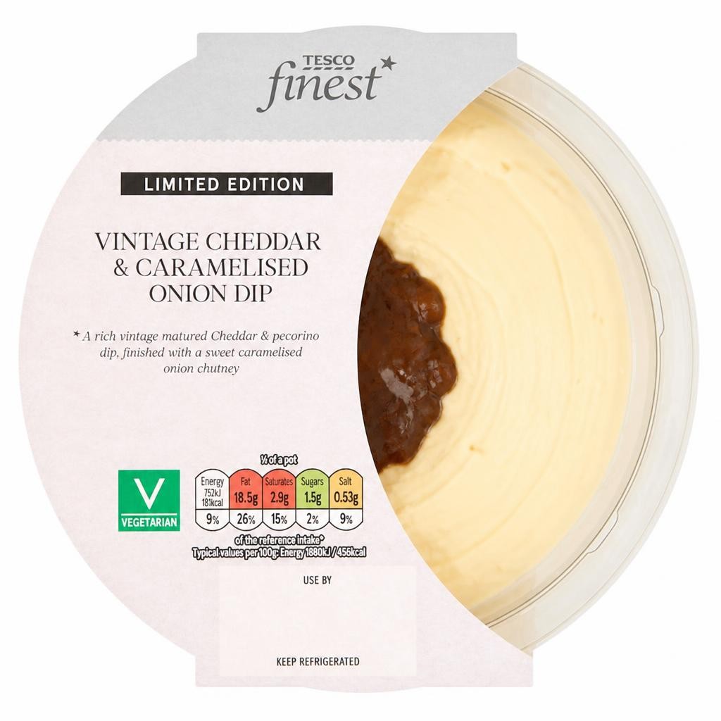Tesco Finest Vintage Cheddar & Caramelised Onion Dip 160g