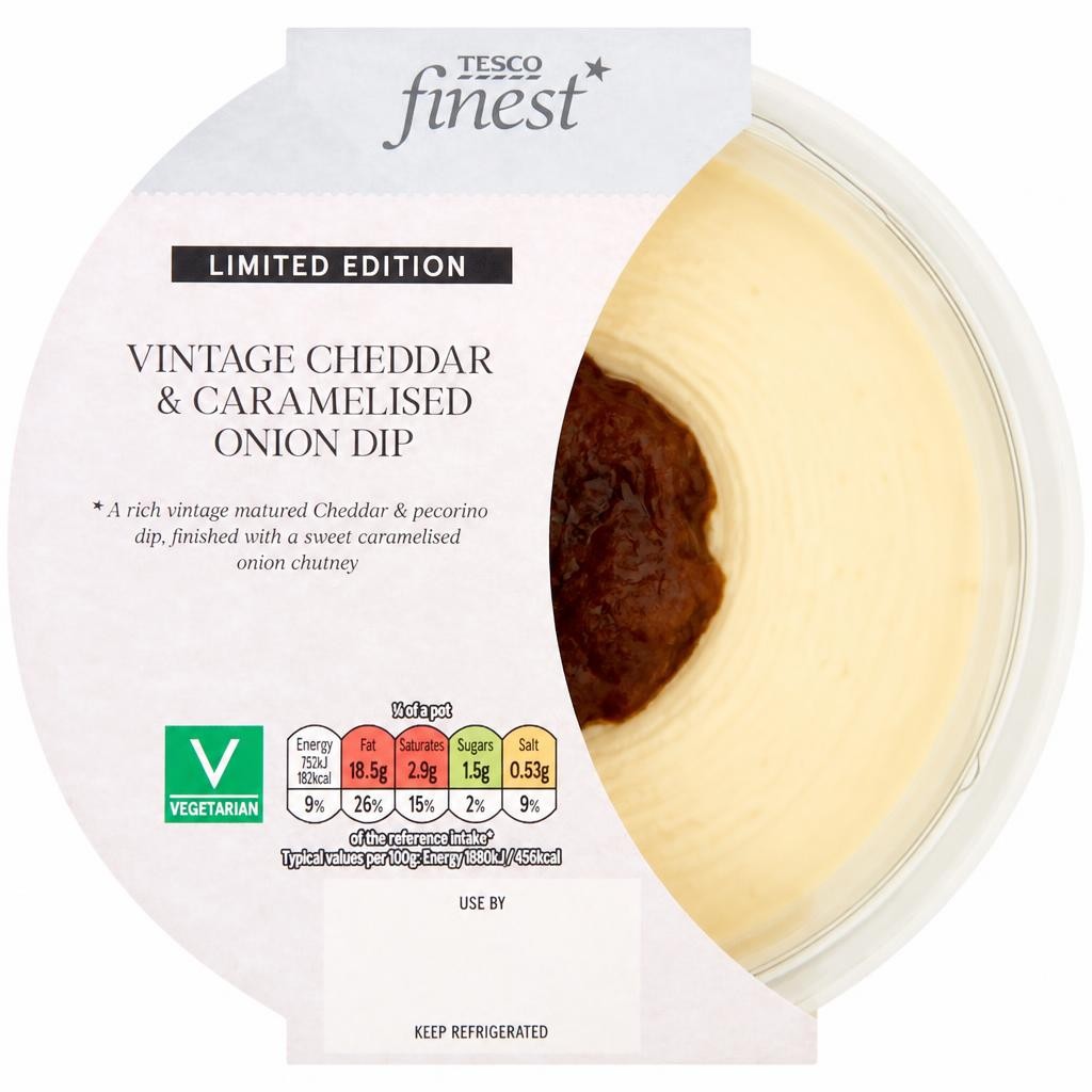 Tesco Finest Vintage Cheddar & Caramelised Onion Dip 160g