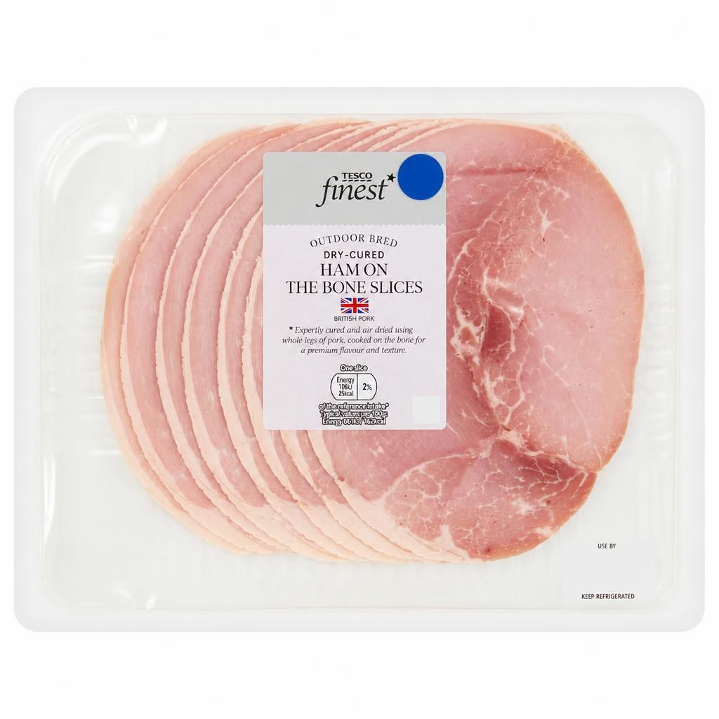 Tesco Finest Dry-Cured Ham on the Bone Slices 200g
