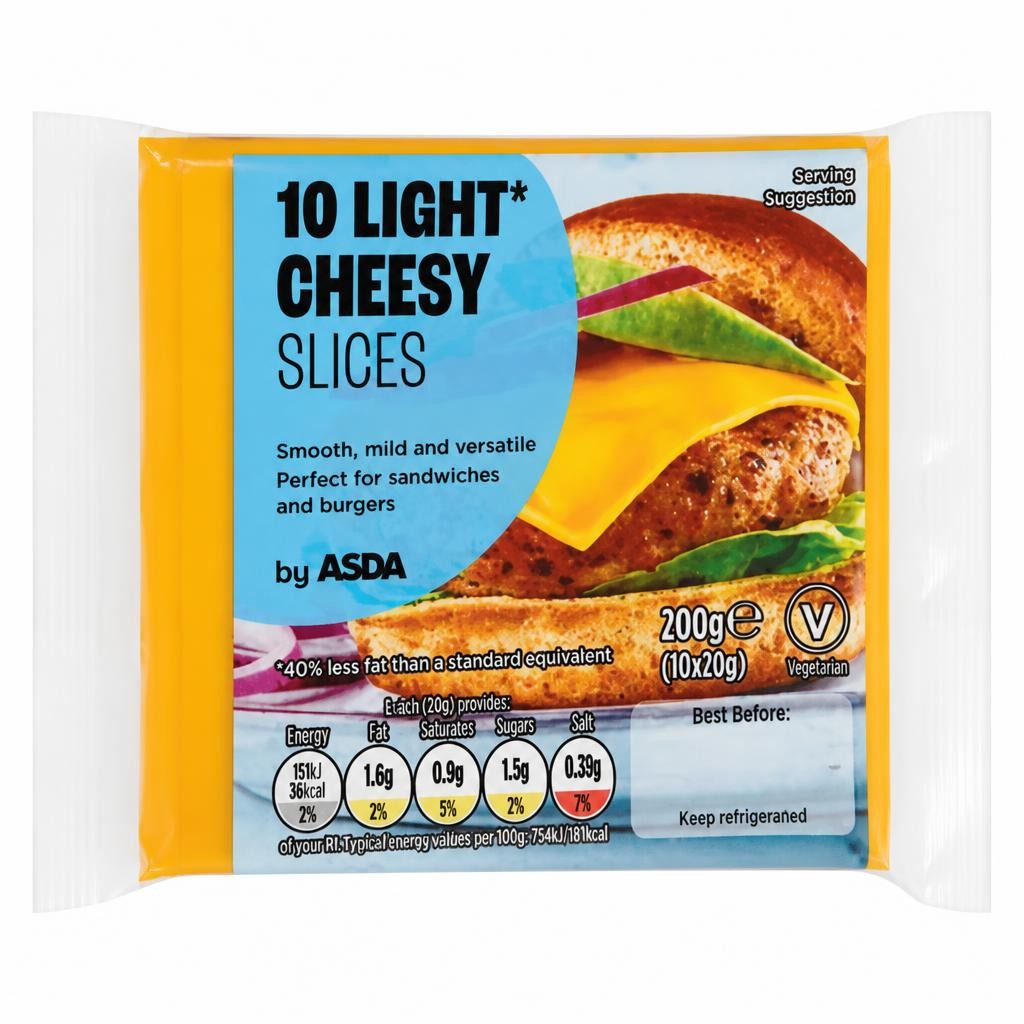 ASDA Light Cheesy Slices 10 x 20g (200g)