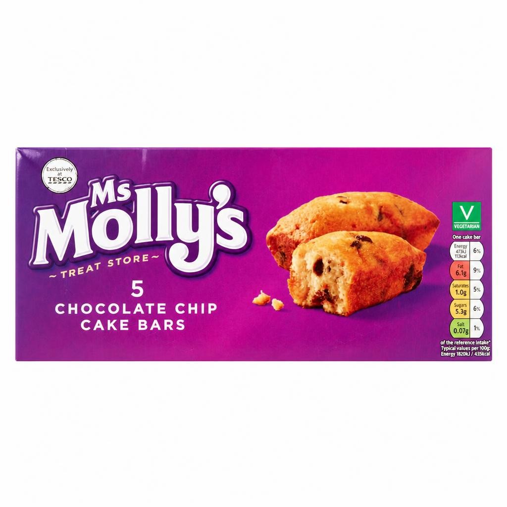 Ms Molly's 5 Chocolate Chip Cake Bars
