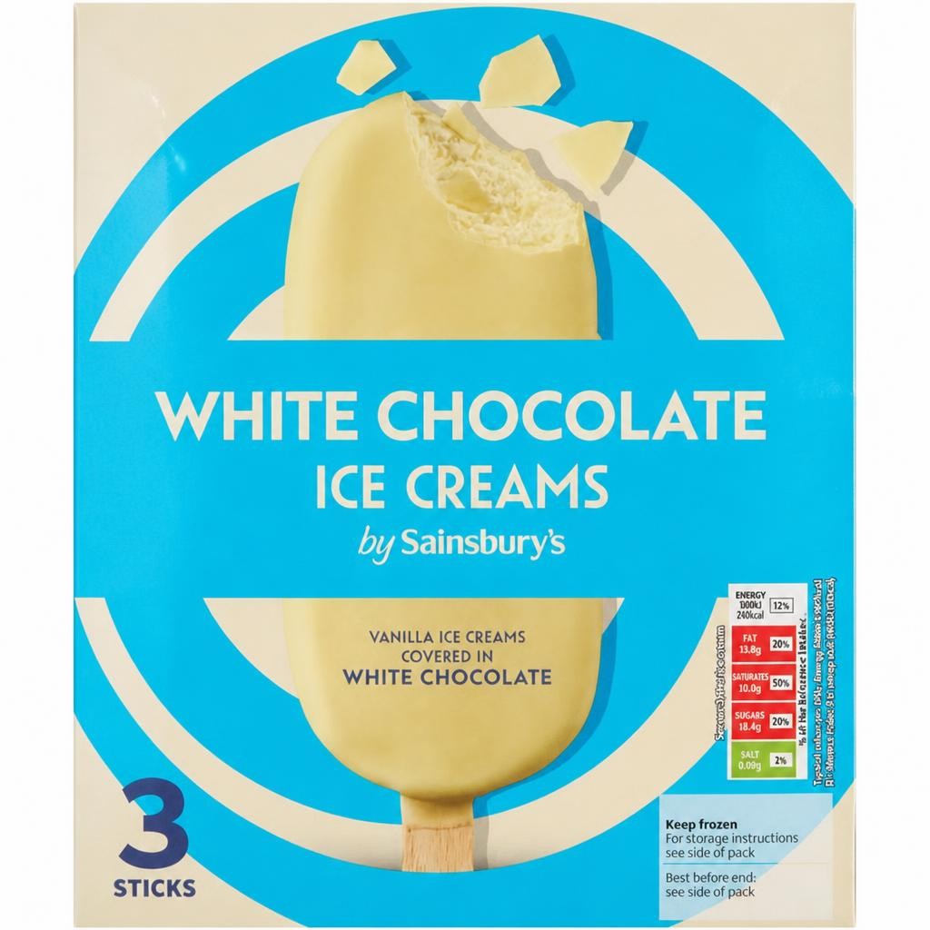 Sainsbury's 3 x 100ml White Chocolate Ice Creams