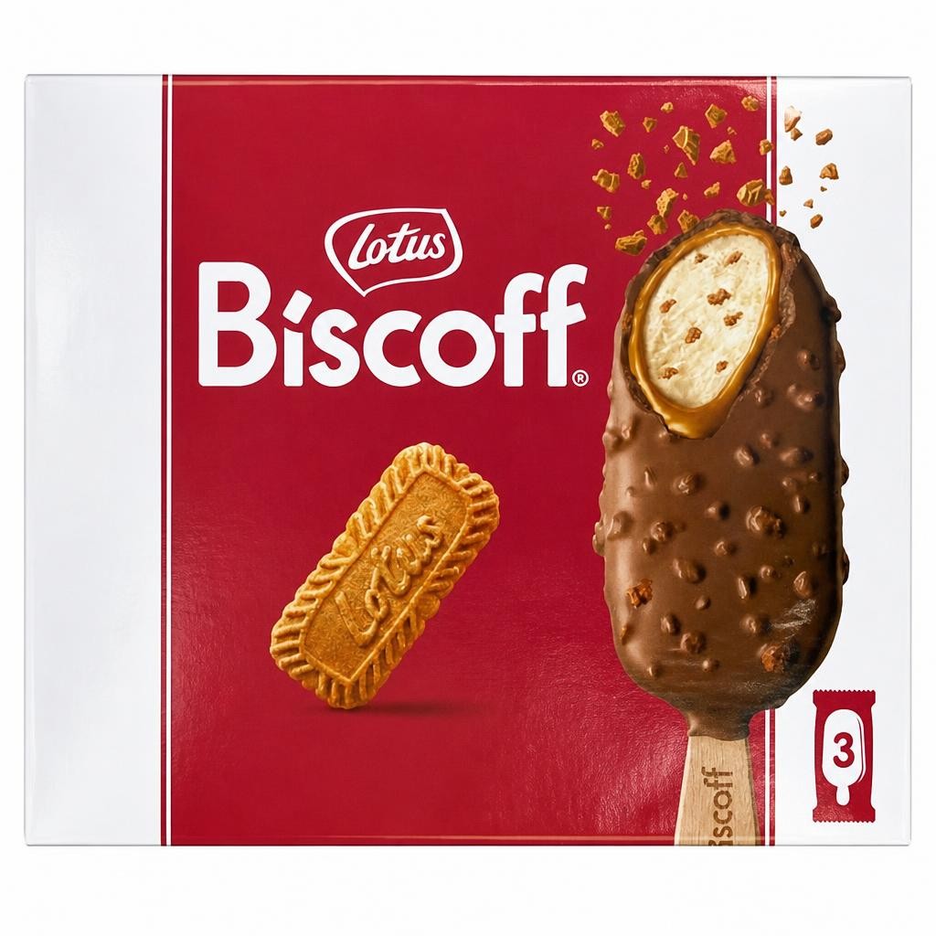 Lotus Biscoff Milk Chocolate Ice Cream Sticks 3x90ml