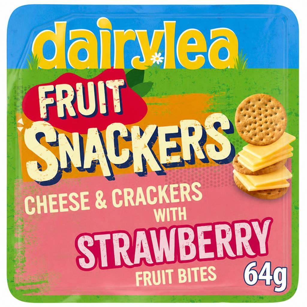 Dairylea Snackers Cheese & Crackers with Strawberry Fruit Bites Cheese Snack 64 g