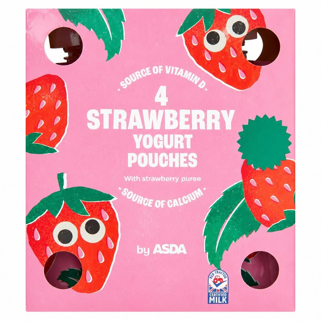 ASDA Strawberry Yogurt Pouches 320g (4 x 80g)