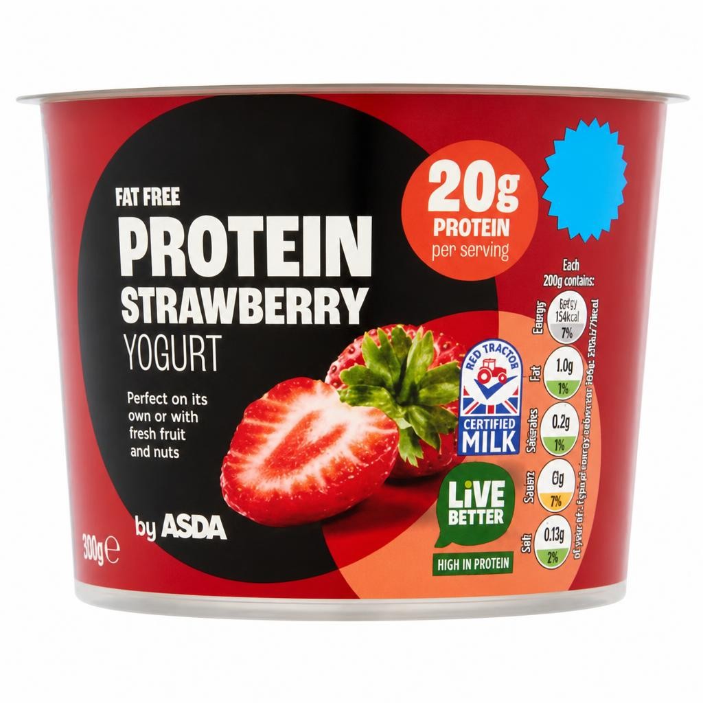 ASDA Fat Free Protein Strawberry Yogurt 500g