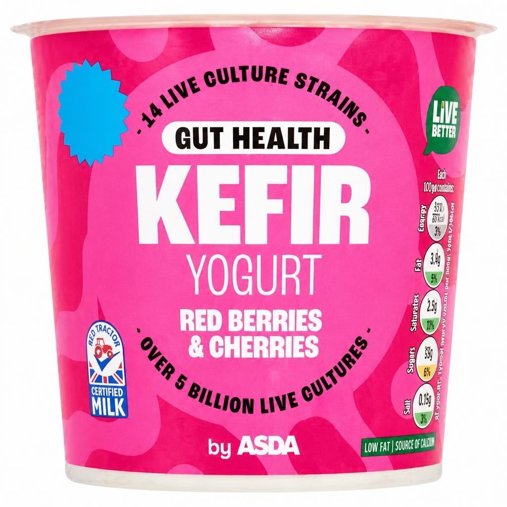 ASDA Red Berries & Cherries Kefir Yogurt 350g
