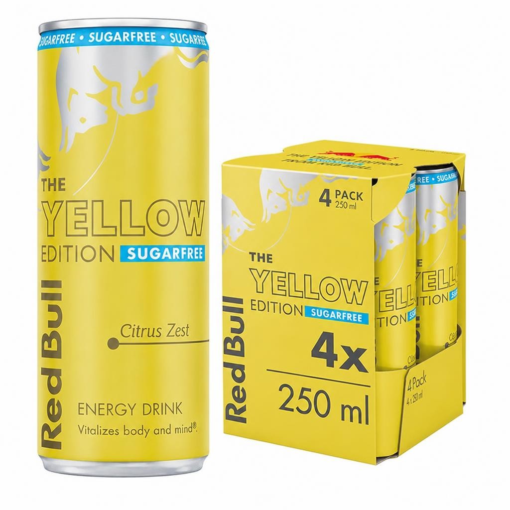 Red Bull 4 x 250ml Sugarfree Citrus Zest Energy Drink, Summer Edition