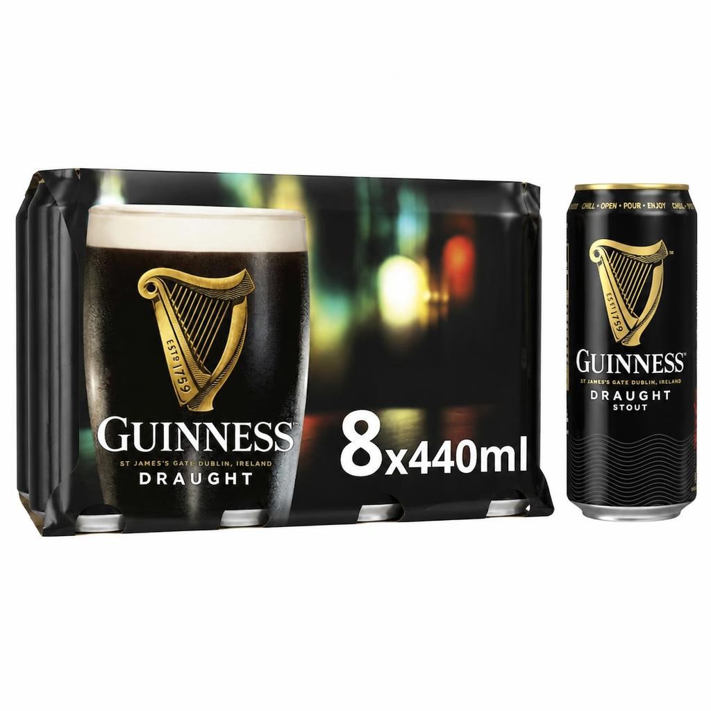 Guinness Draught Stout Beer Can 4.1% Vol 8x440ml