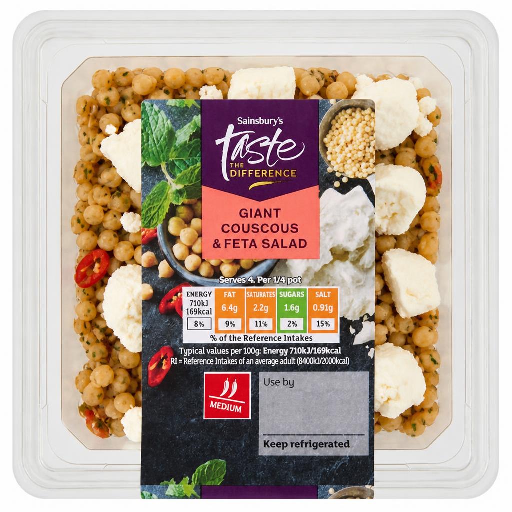 Sainsbury's Taste the Difference Giant Couscous & Feta Salad 400g