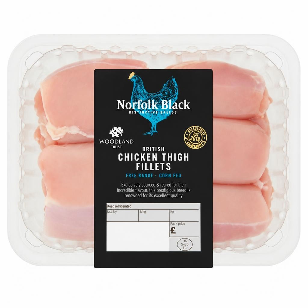 Sainsbury's (Approx. 360g) British Free Range Norfolk Black Corn Fed Chicken Thigh Fillets