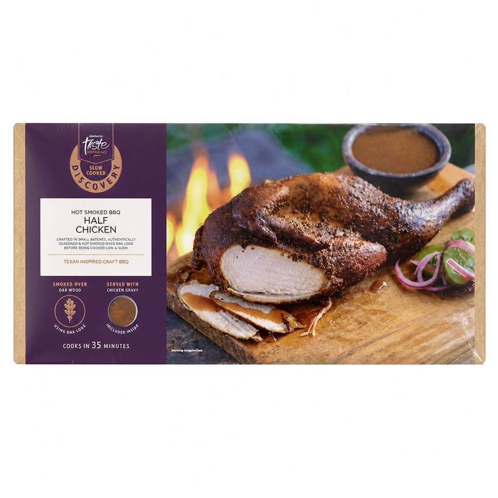 Sainsbury's Discovery 785g Slow Cooked Hot Smoked BBQ Half Chicken, Taste the Difference